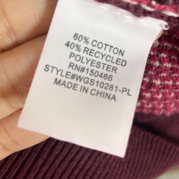 Market & Spruce Stitch Fix Sweater 2X Tawnee Waffle Knit‎ Stripe Maroon Red - Picture 6 of 8